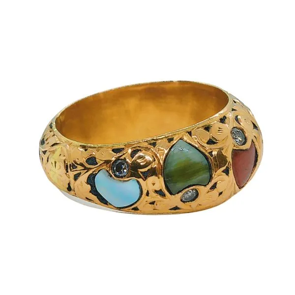Vintage Flush Mount Multi Stone Ring Image 2 Joint Venture Jewelry Cary, NC