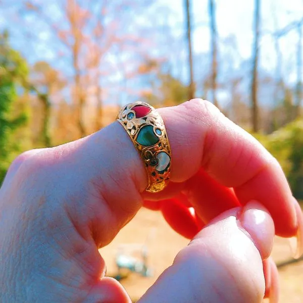 Vintage Flush Mount Multi Stone Ring Image 4 Joint Venture Jewelry Cary, NC