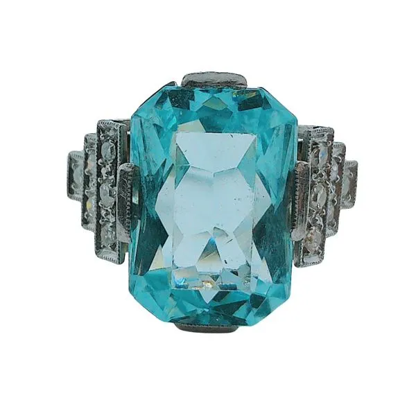 Vintage Aqua and Diamond Ring Joint Venture Jewelry Cary, NC