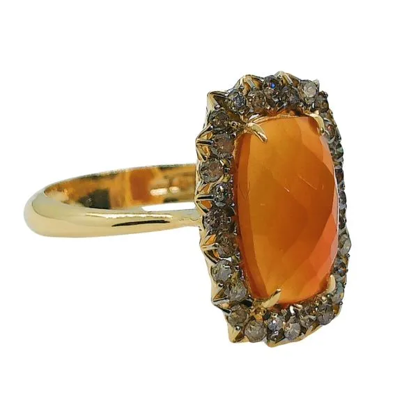 Vintage Orange Quartz Ring Image 2 Joint Venture Jewelry Cary, NC