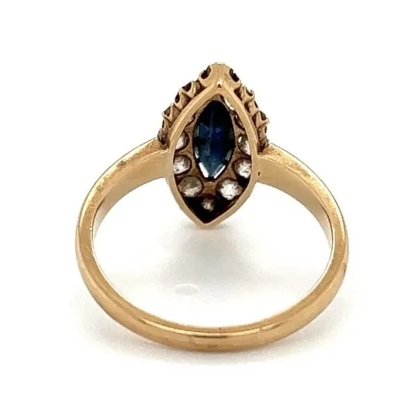 Victorian Sapphire and Diamond Navette Ring Image 3 Joint Venture Jewelry Cary, NC