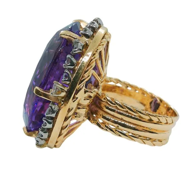 Vintage Amethyst and Diamond Cocktail Ring Image 3 Joint Venture Jewelry Cary, NC