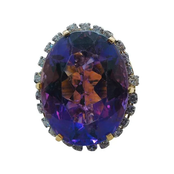 Vintage Amethyst and Diamond Cocktail Ring Joint Venture Jewelry Cary, NC