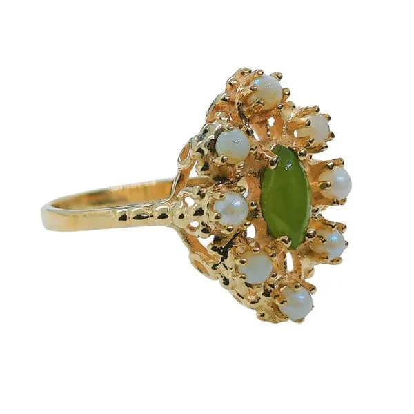 Jade and Pearl Estate Ring Image 2 Joint Venture Jewelry Cary, NC