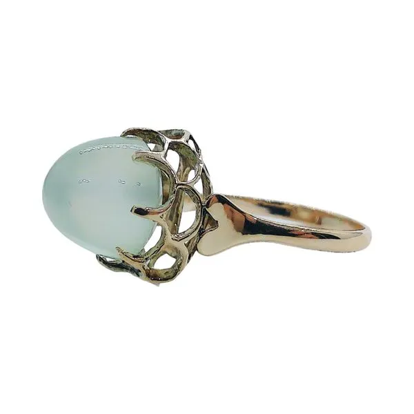 Vintage 14k Yellow Gold Cabochon Moonstone Ring Image 2 Joint Venture Jewelry Cary, NC