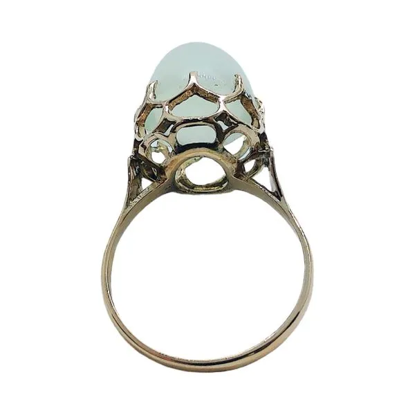 Vintage 14k Yellow Gold Cabochon Moonstone Ring Image 3 Joint Venture Jewelry Cary, NC