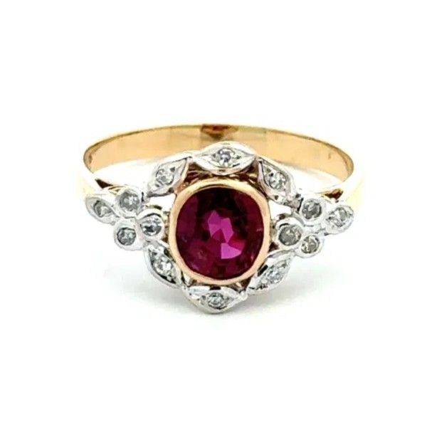 14K Two-Tone Edwardian-Style Ruby & Diamond Ring – .85ct Cushion Ruby & .10ctw Diamonds Joint Venture Jewelry Cary, NC