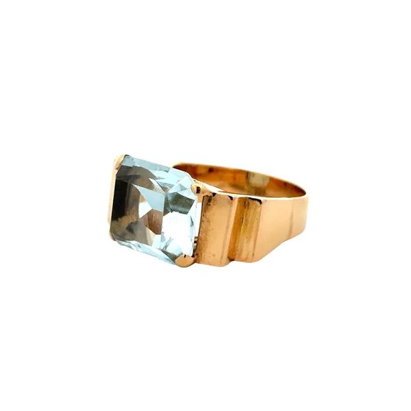 18K Gold Retro 6ct Topaz East West Estate Ring Image 2 Joint Venture Jewelry Cary, NC