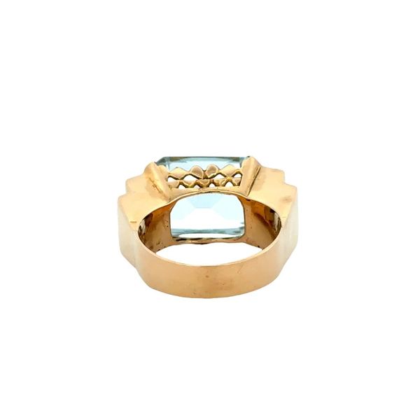 18K Gold Retro 6ct Topaz East West Estate Ring Image 3 Joint Venture Jewelry Cary, NC