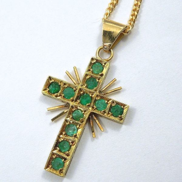 Emerald Cross Necklace Joint Venture Jewelry Cary, NC
