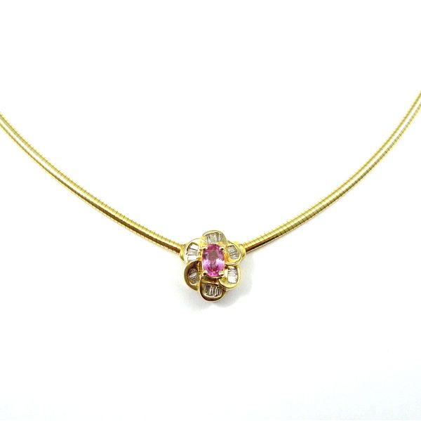 Pink Sapphire and Diamond Necklace Joint Venture Jewelry Cary, NC