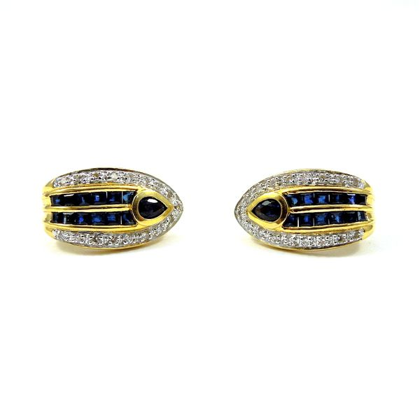 Sapphire and Diamond Earrings Joint Venture Jewelry Cary, NC