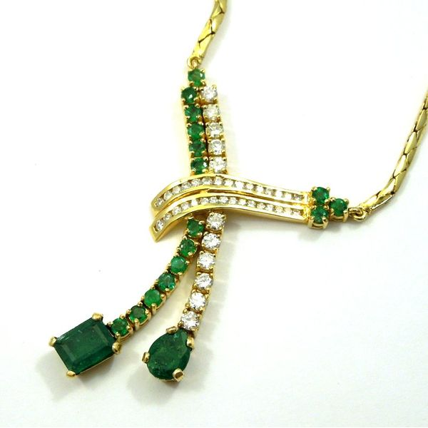 Emerald and Diamond Necklace Joint Venture Jewelry Cary, NC