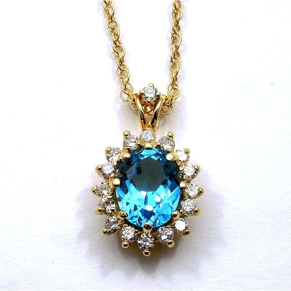 Blue Topaz and Diamond Necklace Joint Venture Jewelry Cary, NC