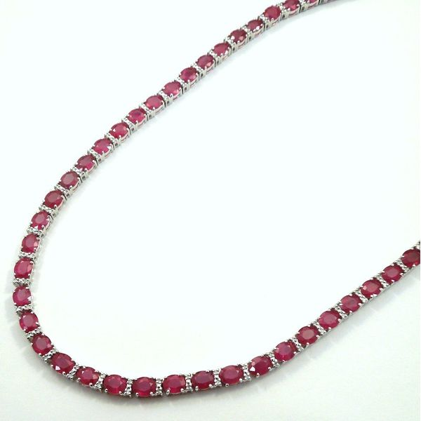 Ruby and Diamond Necklace Image 2 Joint Venture Jewelry Cary, NC