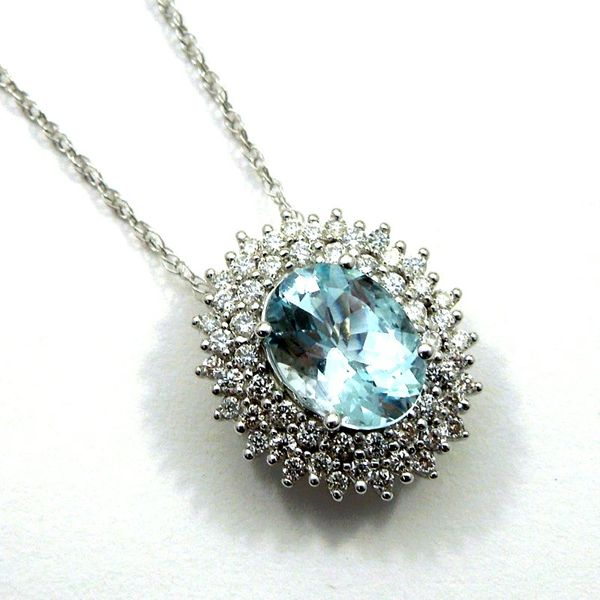 Aquamarine and Diamond Necklace Joint Venture Jewelry Cary, NC