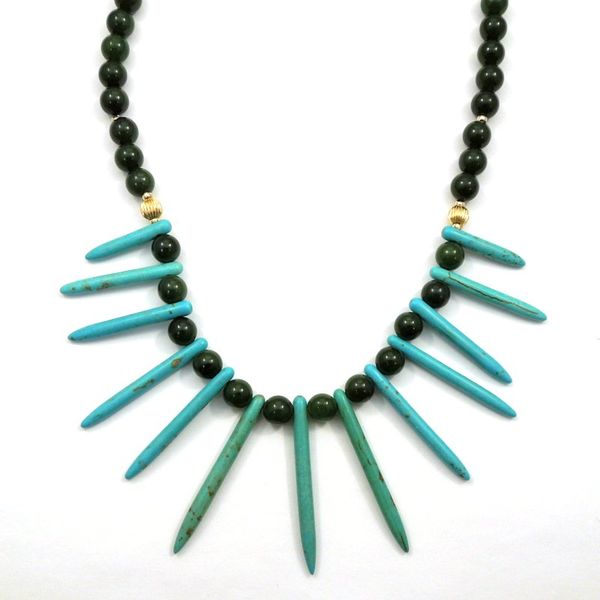 Jade and Turquoise Beaded Necklace Joint Venture Jewelry Cary, NC