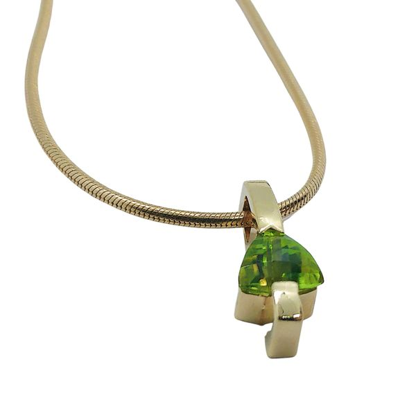 Triangle Cut Peridot Necklace Image 2 Joint Venture Jewelry Cary, NC
