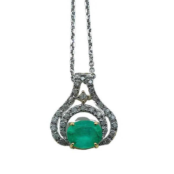 Emerald and Diamond Necklace Joint Venture Jewelry Cary, NC