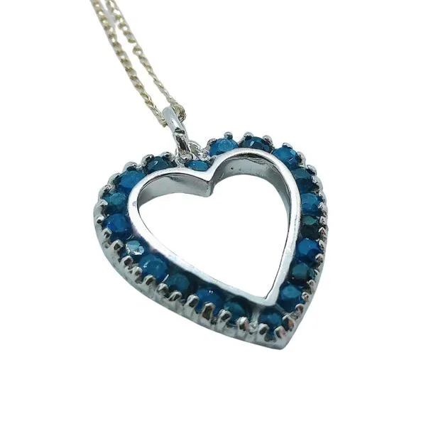 Sapphire Heart Pendant Image 2 Joint Venture Jewelry Cary, NC