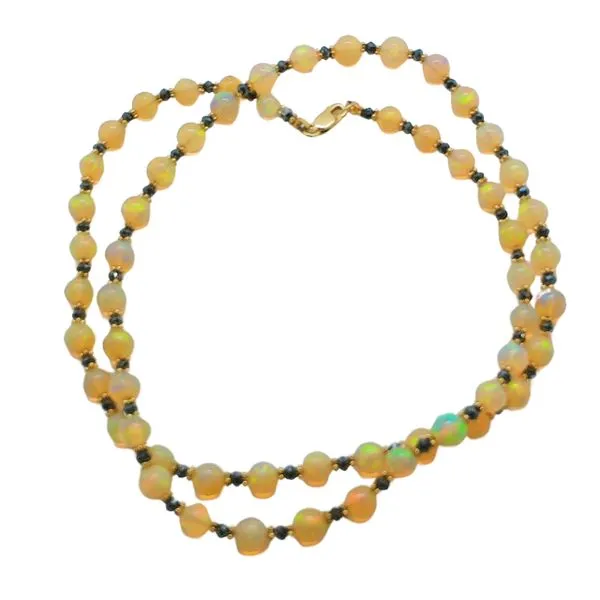 Opal and Black Diamond Necklace Joint Venture Jewelry Cary, NC