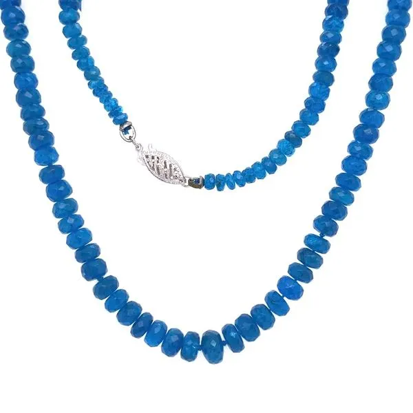 Royal Blue Apatite Beaded Necklace Image 2 Joint Venture Jewelry Cary, NC