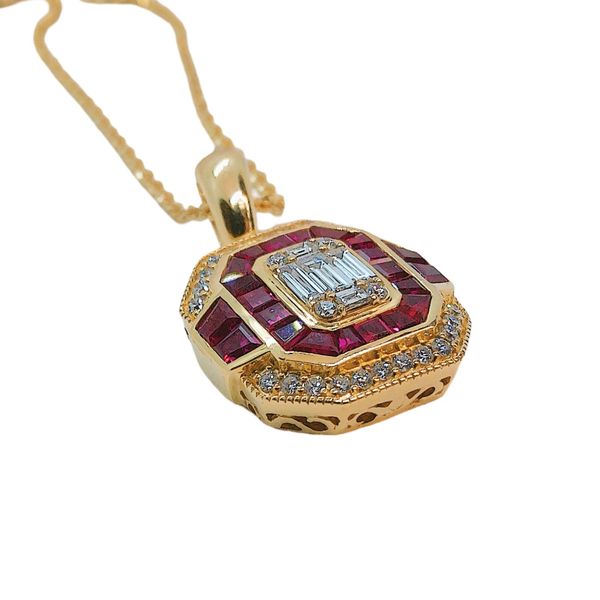 Art Deco Ruby Diamond Pendant Necklace 2.03ctw Ruby Image 2 Joint Venture Jewelry Cary, NC
