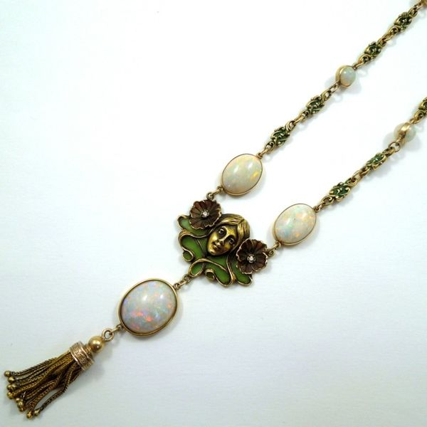 Art Nouveau Opal Necklace Joint Venture Jewelry Cary, NC