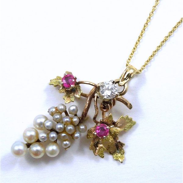 Victorian Pearl, Diamond & Ruby Pendant Joint Venture Jewelry Cary, NC