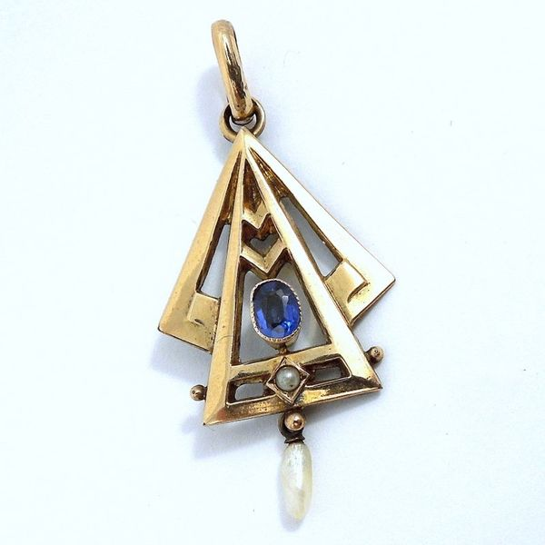 Deco Sapphire Pendant Joint Venture Jewelry Cary, NC