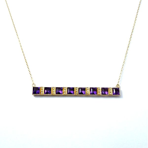 Amethyst and Seed Pearl Bar Necklace Joint Venture Jewelry Cary, NC