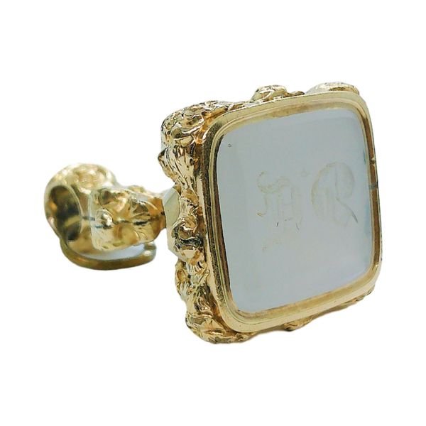 Vintage Yellow Gold Ornate Fob Stamp Charm Image 2 Joint Venture Jewelry Cary, NC