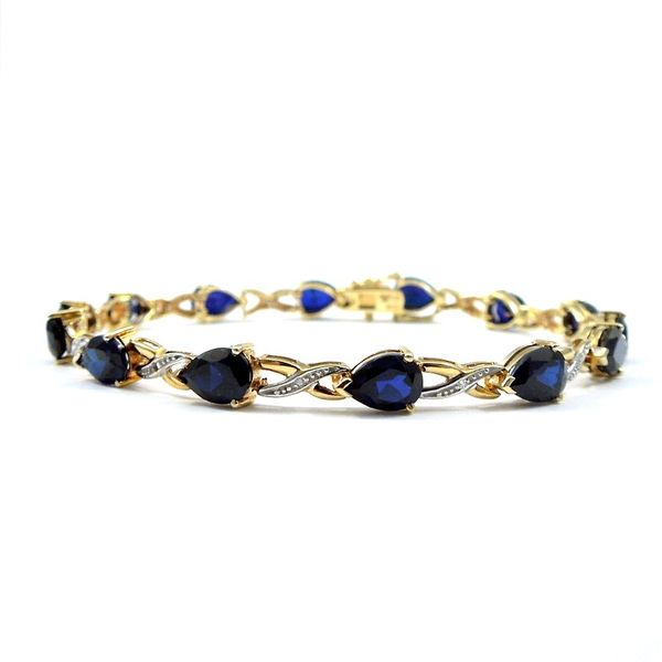 Synthetic Pear Cut Sapphire Bracelet Image 2 Joint Venture Jewelry Cary, NC