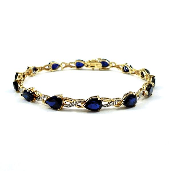 Synthetic Pear Cut Sapphire Bracelet Joint Venture Jewelry Cary, NC