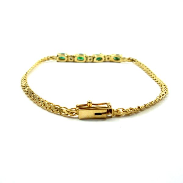 Four Stone Emerald and Diamond Bracelet Image 3 Joint Venture Jewelry Cary, NC