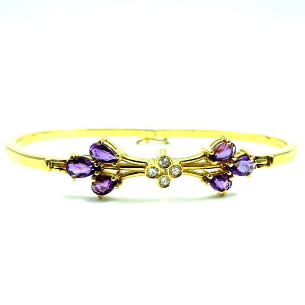 Amethyst and Gold Bangle Bracelet Joint Venture Jewelry Cary, NC