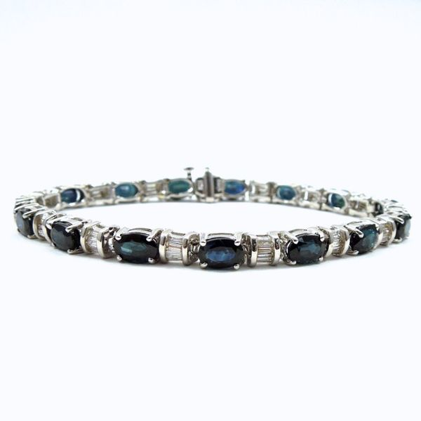 Sapphire and Diamond Line Bracelet Joint Venture Jewelry Cary, NC