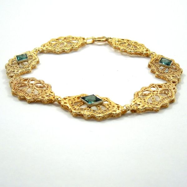 Vintage Inspired Blue Topaz Bracelet Image 2 Joint Venture Jewelry Cary, NC