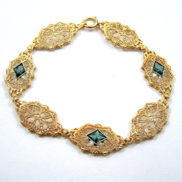 Vintage Inspired Blue Topaz Bracelet Joint Venture Jewelry Cary, NC