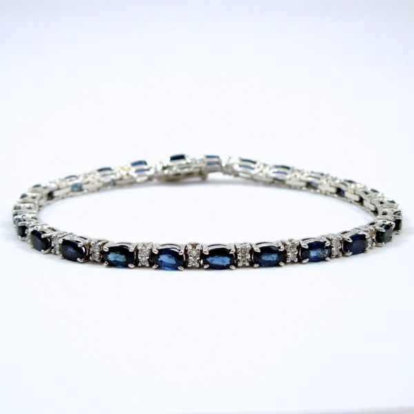 Sapphire and Diamond Line Bracelet Joint Venture Jewelry Cary, NC