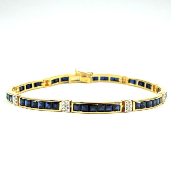 Sapphire and Diamond Line Bracelet Joint Venture Jewelry Cary, NC