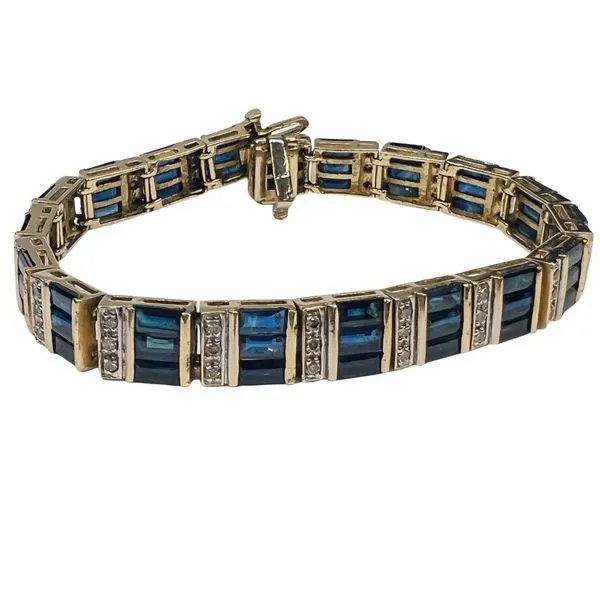 Sapphire and Diamond Line Bracelet Joint Venture Jewelry Cary, NC