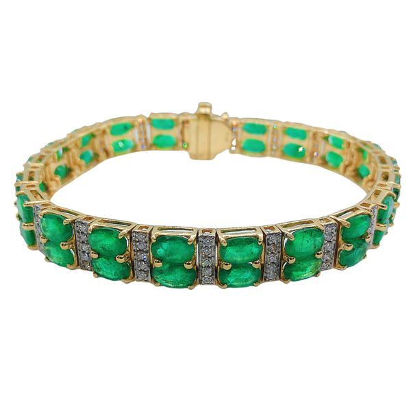 Emerald and Diamond Bracelet Image 2 Joint Venture Jewelry Cary, NC