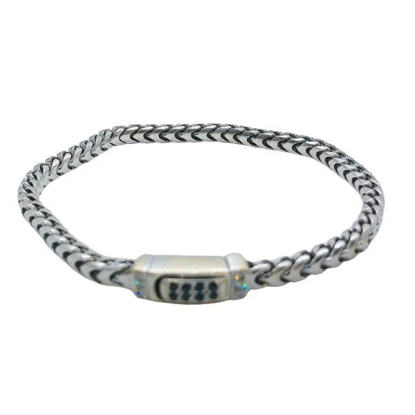 Sapphire and Diamond Clasped Woven Bracelet Image 2 Joint Venture Jewelry Cary, NC
