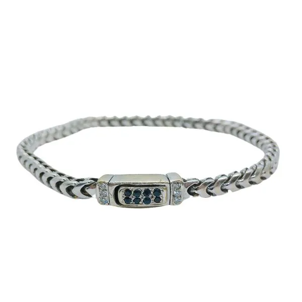 Sapphire and Diamond Clasped Woven Bracelet Joint Venture Jewelry Cary, NC