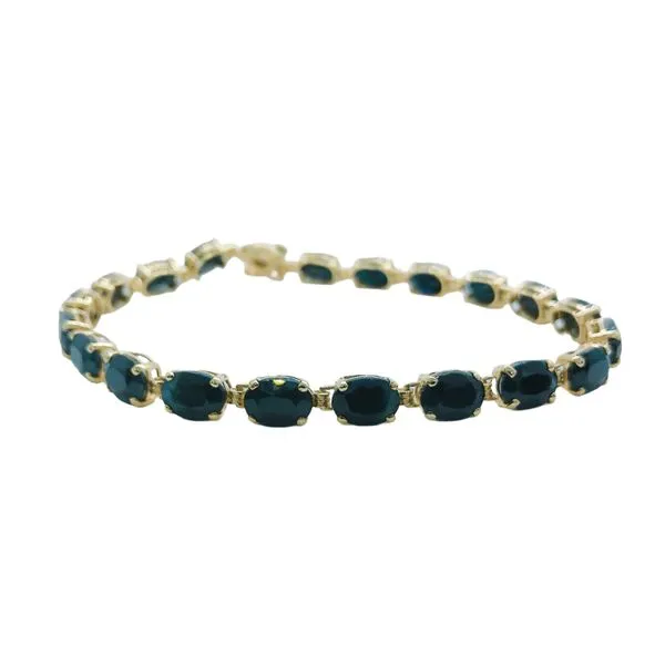 10K Yellow Gold Sapphire Line Bracelet Joint Venture Jewelry Cary, NC