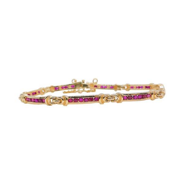 14K Yellow Gold Ruby Line Bracelet Image 2 Joint Venture Jewelry Cary, NC