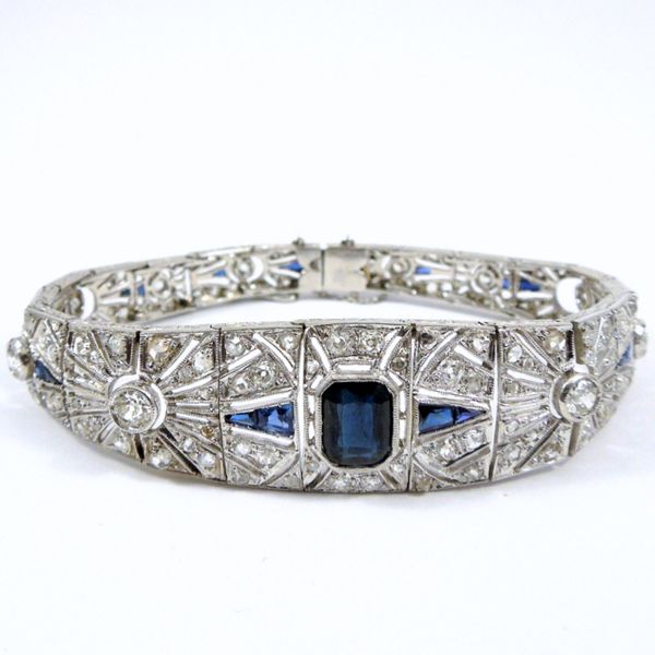 Deco Sapphire and Diamond Bracelet Joint Venture Jewelry Cary, NC