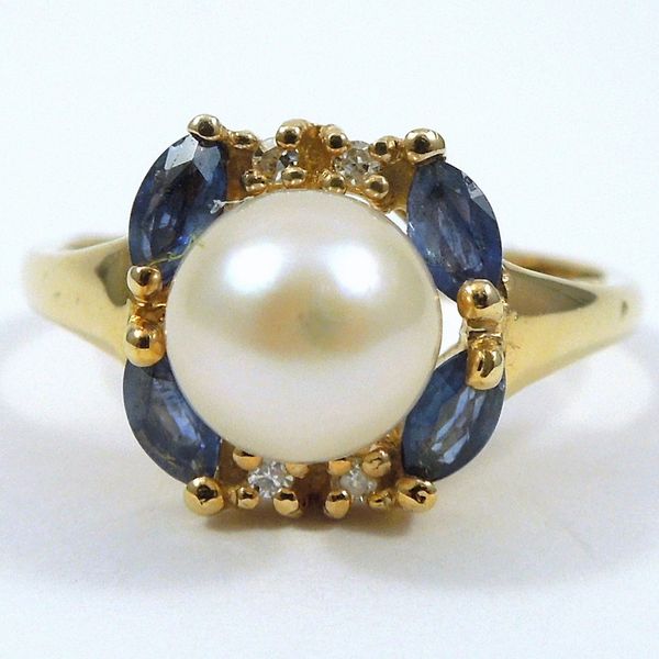 Pearl, Sapphire & Diamonds Ring Joint Venture Jewelry Cary, NC
