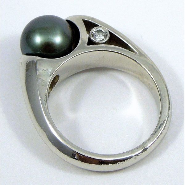 Tahitian Pearl and Diamond Ring Image 2 Joint Venture Jewelry Cary, NC